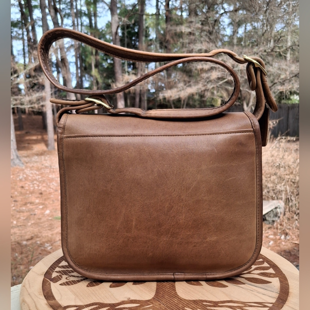 Vintage 80's Coach Classic Shoulder Bag Pouch Made In NYC #9170 In Putty - Picture 5 of 16